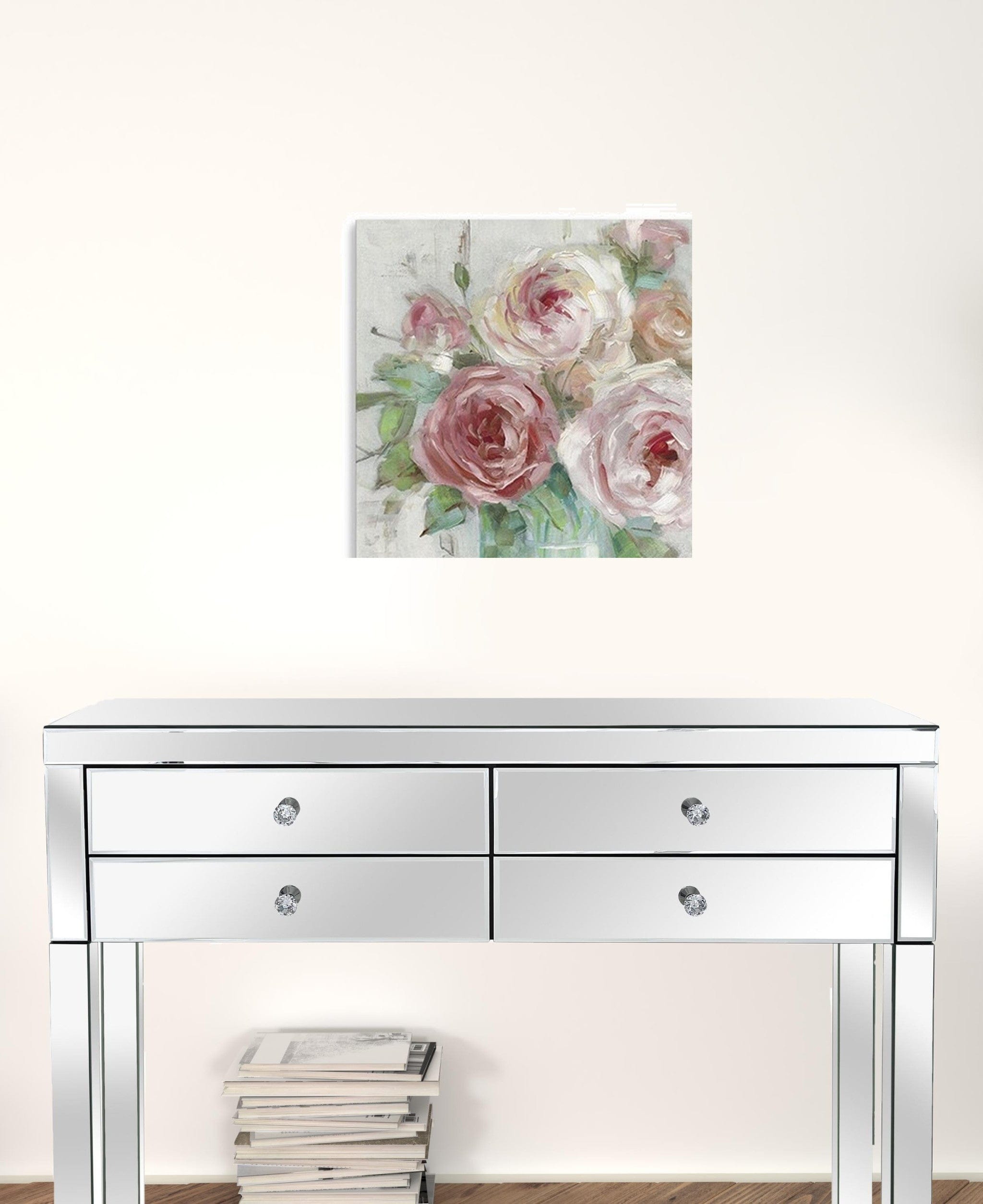 20" x 20" Watercolor Soft Pastel Peonies Bouquet Canvas Wall Art - Homeroots - Flyclothing LLC