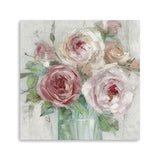30" x 30" Watercolor Soft Pastel Peonies Bouquet Canvas Wall Art - Homeroots