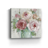 40" x 40" Watercolor Soft Pastel Peonies Bouquet Canvas Wall Art - Homeroots - Flyclothing LLC