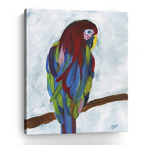 Small Bright and Tropical Parrot Canvas Wall Art - Homeroots - Flyclothing LLC