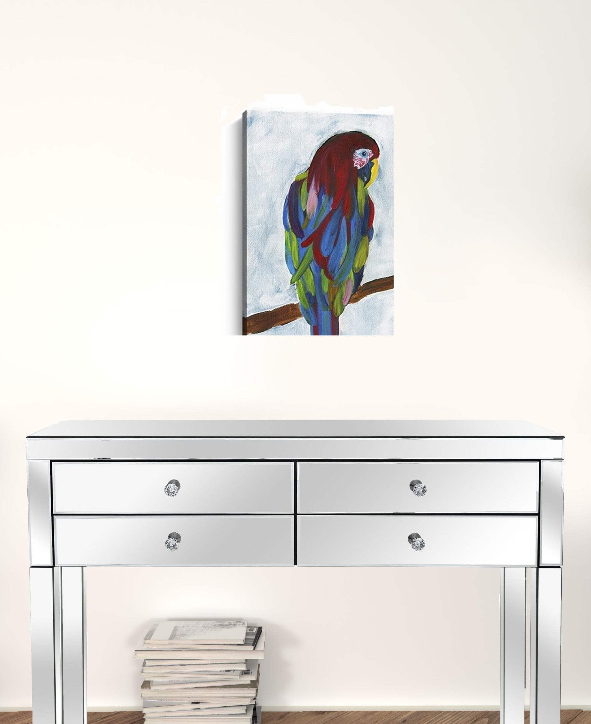 Small Bright and Tropical Parrot Canvas Wall Art - Homeroots - Flyclothing LLC