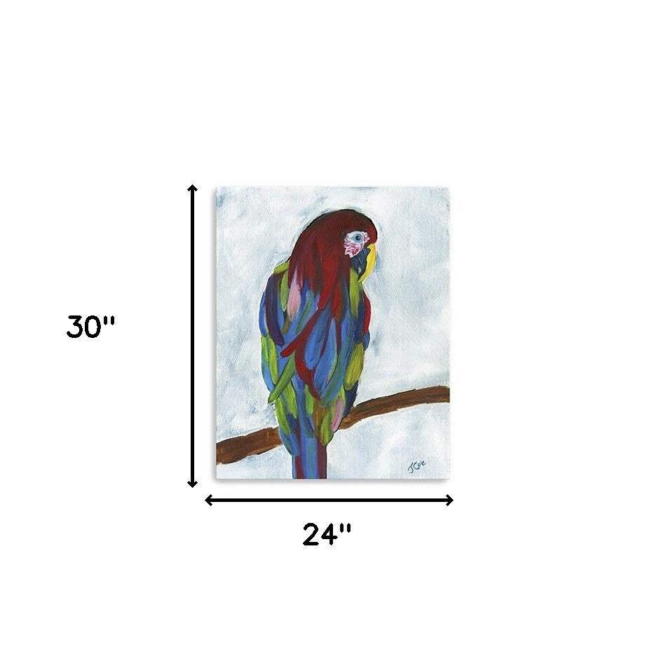Large Bright and Tropical Parrot Canvas Wall Art - Homeroots - Flyclothing LLC
