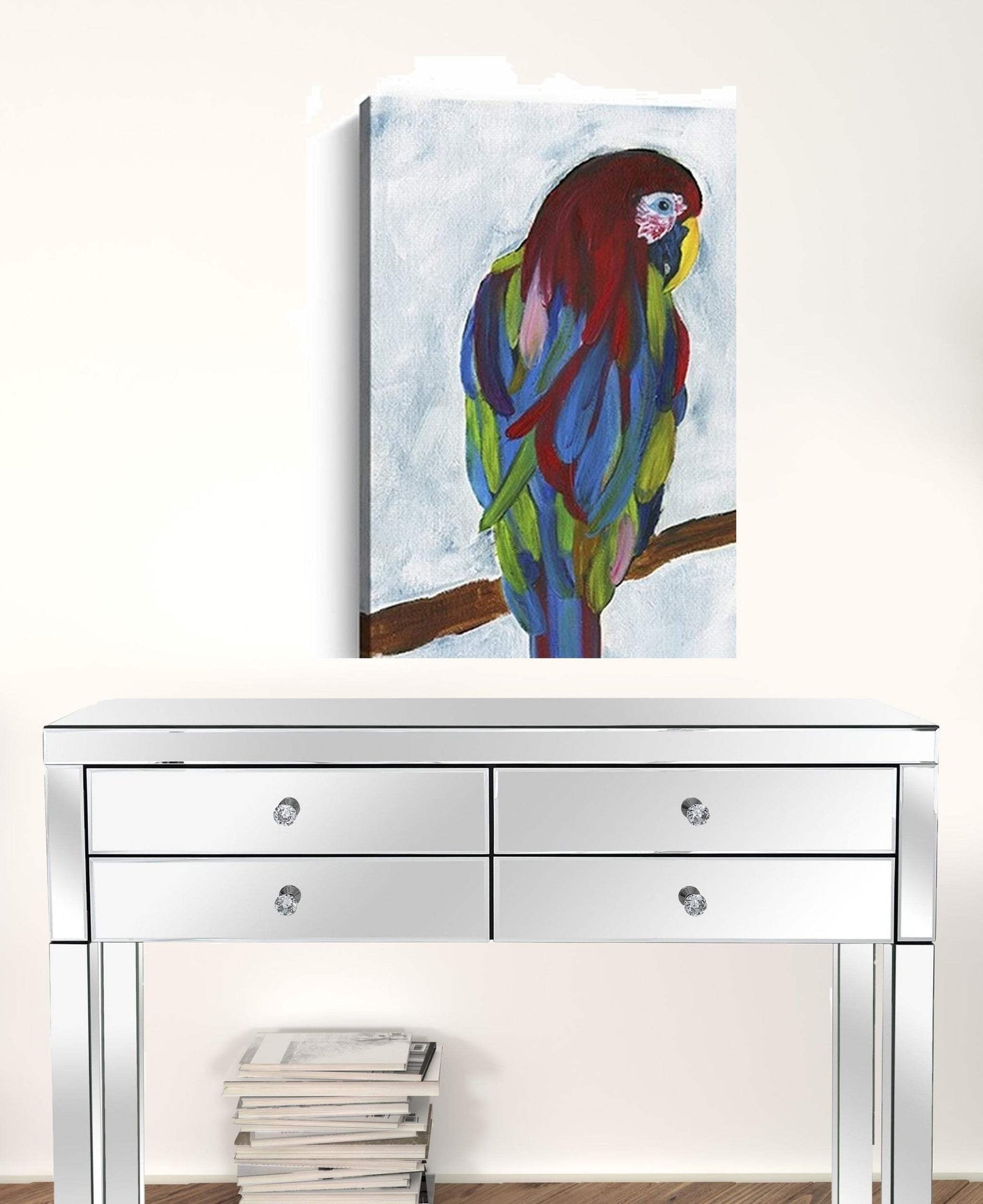 Large Bright and Tropical Parrot Canvas Wall Art - Homeroots - Flyclothing LLC