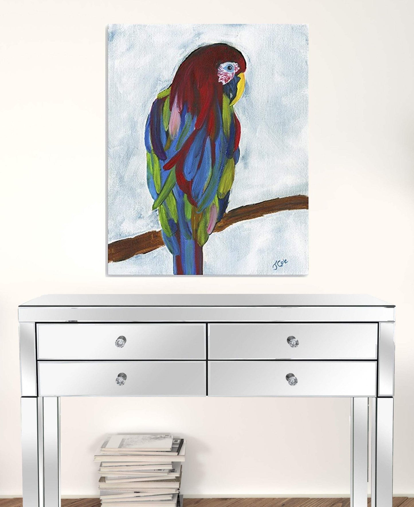 Large Bright and Tropical Parrot Canvas Wall Art - Homeroots - Flyclothing LLC