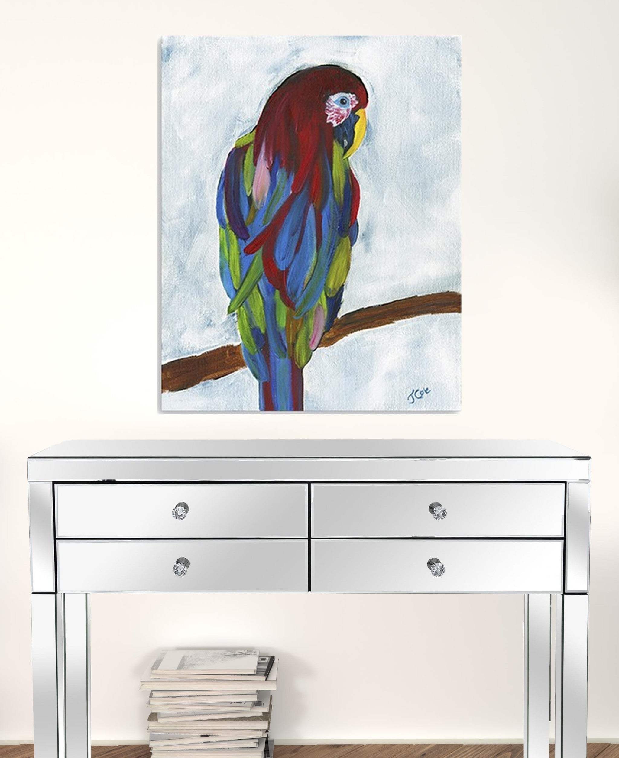 Large Bright and Tropical Parrot Canvas Wall Art - Homeroots - Flyclothing LLC