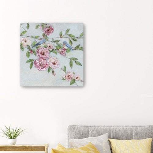 Small Pretty Pink Blooms Canvas Wall Art - Homeroots - Flyclothing LLC