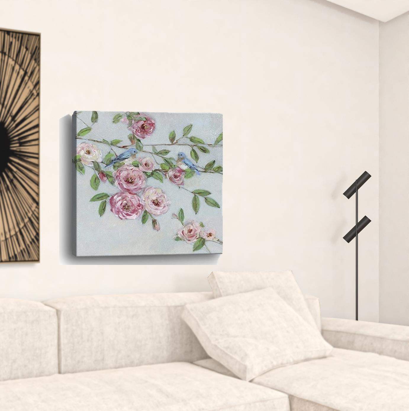 Small Pretty Pink Blooms Canvas Wall Art - Homeroots - Flyclothing LLC