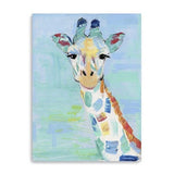 32" x 24" Pastel Patchwork Giraffe Canvas Wall Art - Homeroots - Flyclothing LLC