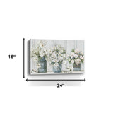 24" x 16" Watercolor Soft Pastel Bouquet Trio Canvas Wall Art - Homeroots - Flyclothing LLC