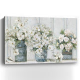 48" x 32" Watercolor Soft Pastel Bouquet Trio Canvas Wall Art - Homeroots - Flyclothing LLC