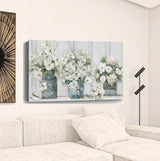 48" x 32" Watercolor Soft Pastel Bouquet Trio Canvas Wall Art - Homeroots - Flyclothing LLC