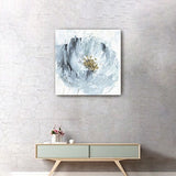 30" x 30" Watercolor Abstract Gray Blue Flower Canvas Wall Art - Homeroots