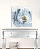 30" x 30" Watercolor Abstract Gray Blue Flower Canvas Wall Art - Homeroots