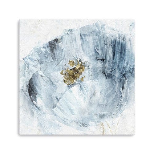 20" x 20" Watercolor Abstract Gray Blue Flower II Canvas Wall Art - Homeroots - Flyclothing LLC
