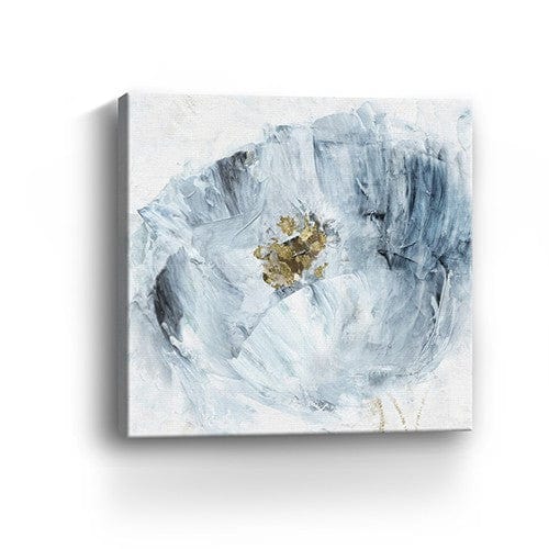 20" x 20" Watercolor Abstract Gray Blue Flower II Canvas Wall Art - Homeroots - Flyclothing LLC