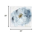20" x 20" Watercolor Abstract Gray Blue Flower II Canvas Wall Art - Homeroots