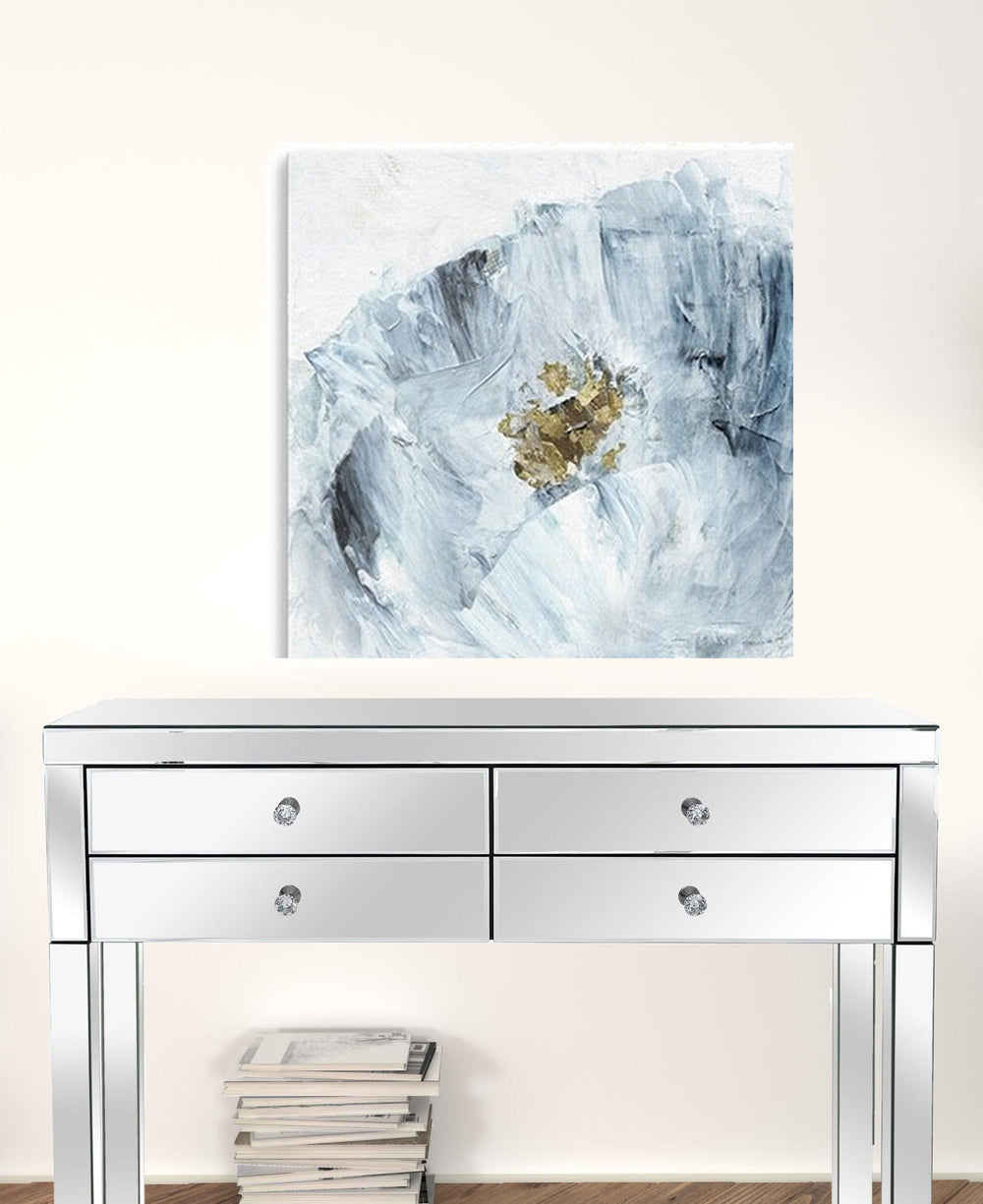30" x 30" Watercolor Abstract Gray Blue Flower II Canvas Wall Art - Homeroots - Flyclothing LLC