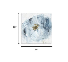 40" x 40" Watercolor Abstract Gray Blue Flower II Canvas Wall Art - Homeroots