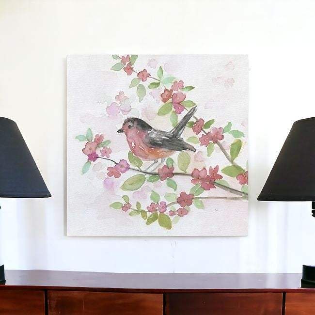 Flower And Bird Unframed Print Wall Art - Homeroots - Flyclothing LLC