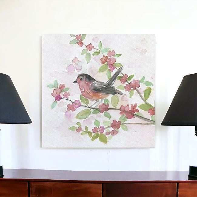Flower And Bird Unframed Print Wall Art - Homeroots - Flyclothing LLC
