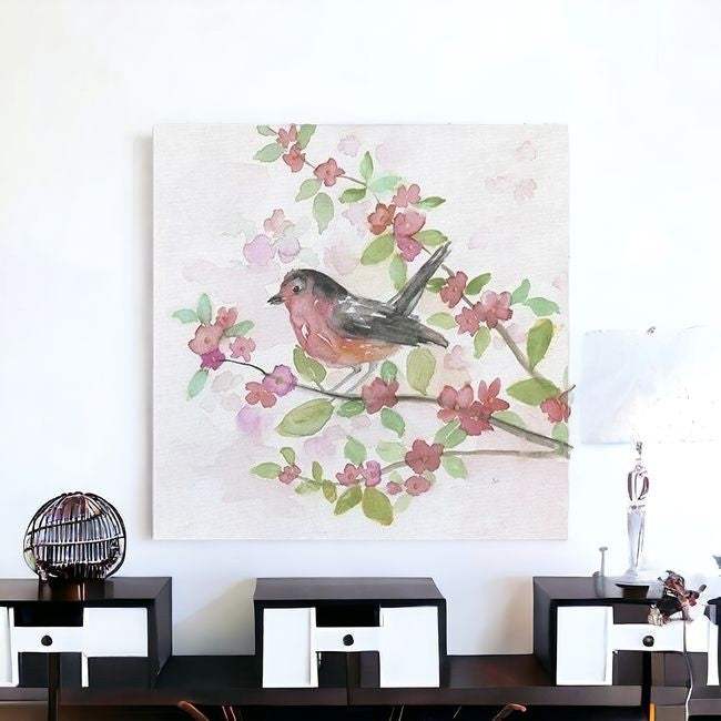 Flower And Bird Unframed Print Wall Art - Homeroots - Flyclothing LLC