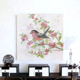Flower And Bird Unframed Print Wall Art - Homeroots - Flyclothing LLC