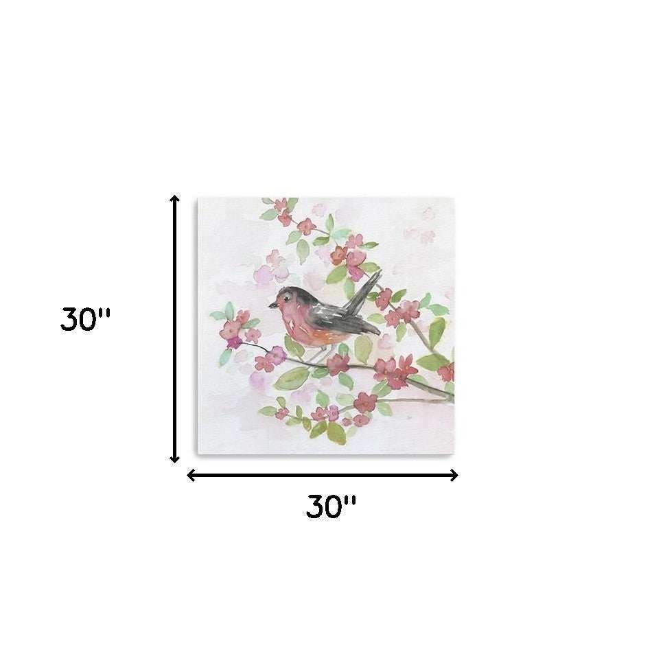 Flower And Bird Unframed Print Wall Art - Homeroots - Flyclothing LLC