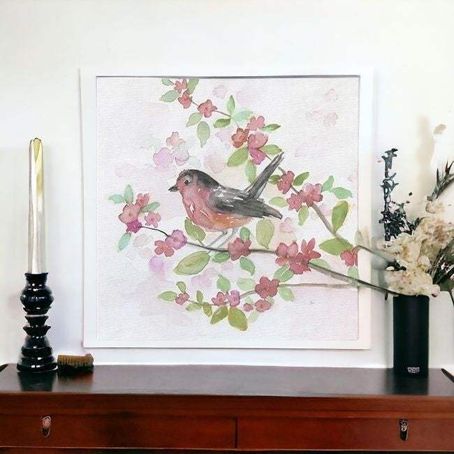 Flower And Bird Unframed Print Wall Art - Homeroots - Flyclothing LLC