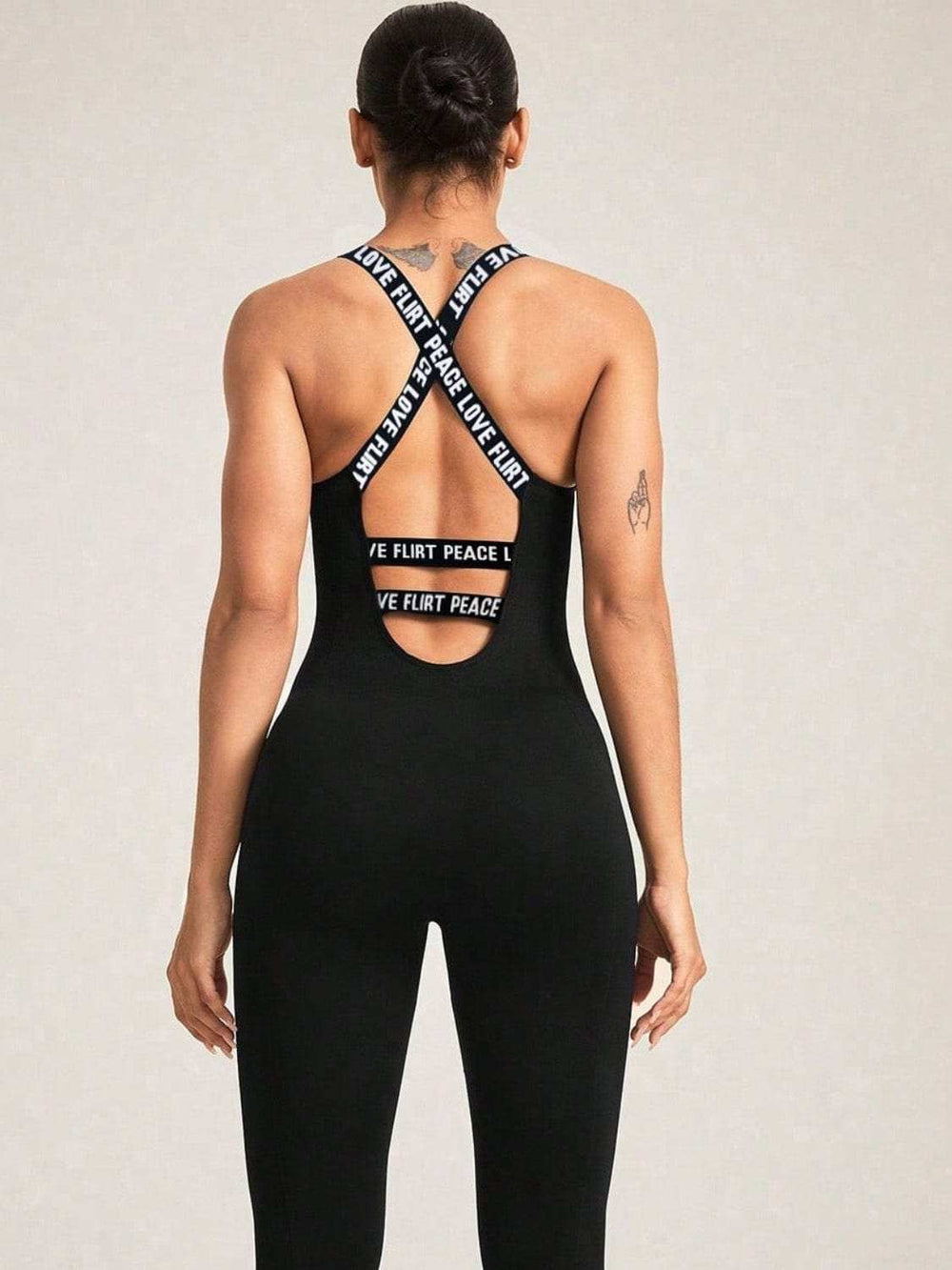 Crisscross Back Sleeveless Active Jumpsuit - Trendsi - Flyclothing LLC