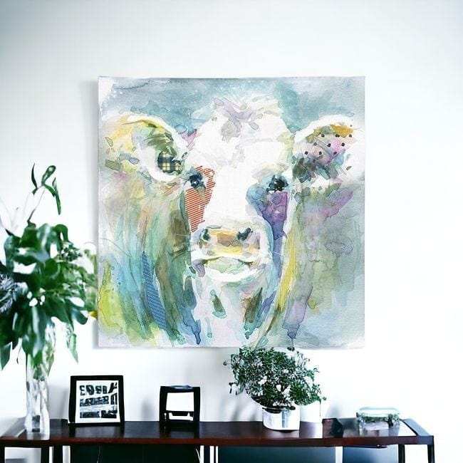 Watercolor Cow Unframed Print Wall Art - Homeroots - Flyclothing LLC