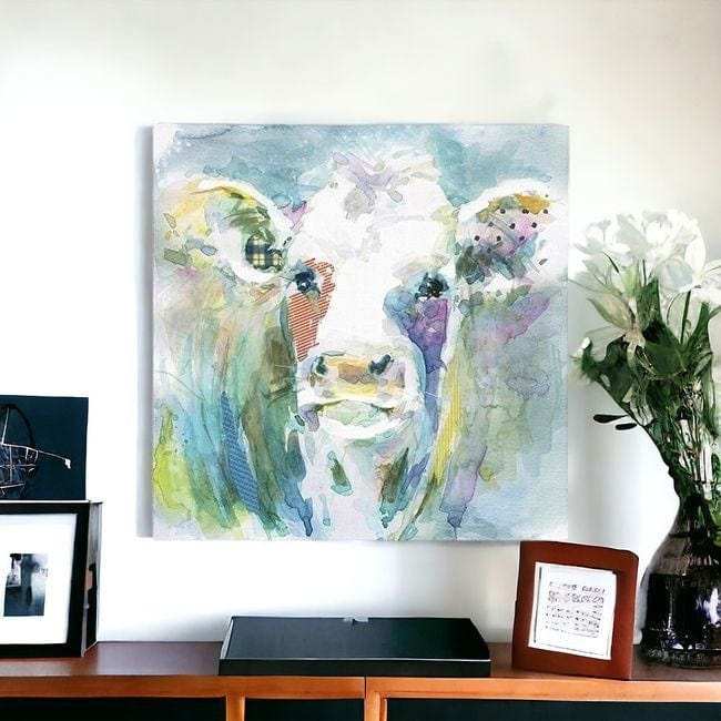 Watercolor Cow Unframed Print Wall Art - Homeroots - Flyclothing LLC