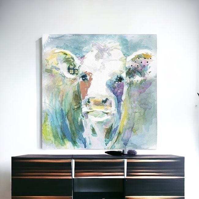Watercolor Cow Unframed Print Wall Art - Homeroots - Flyclothing LLC