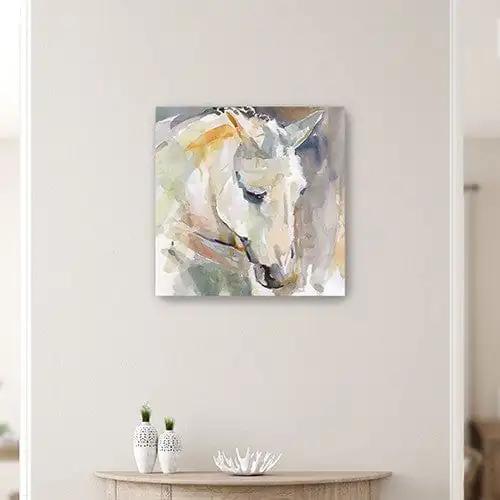 30" x 30" Abstract Watercolor Horse Canvas Wall Art - Homeroots - Flyclothing LLC