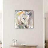 30" x 30" Abstract Watercolor Horse Canvas Wall Art - Homeroots