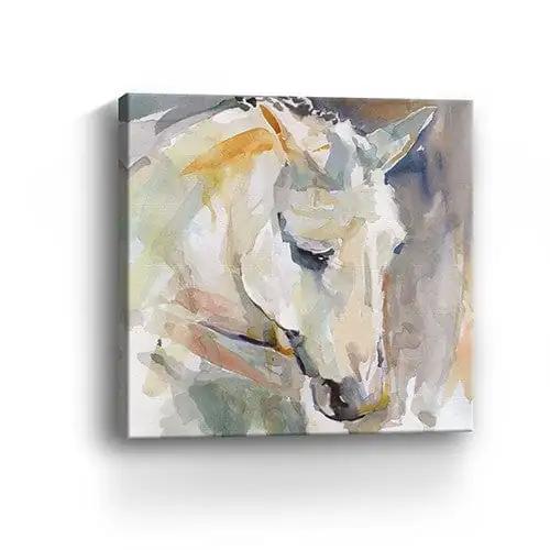 30" x 30" Abstract Watercolor Horse Canvas Wall Art - Homeroots