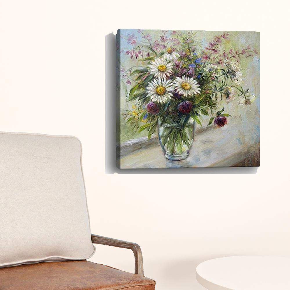Pretty Vase Of Flowers Unframed Print Wall Art - Homeroots - Flyclothing LLC
