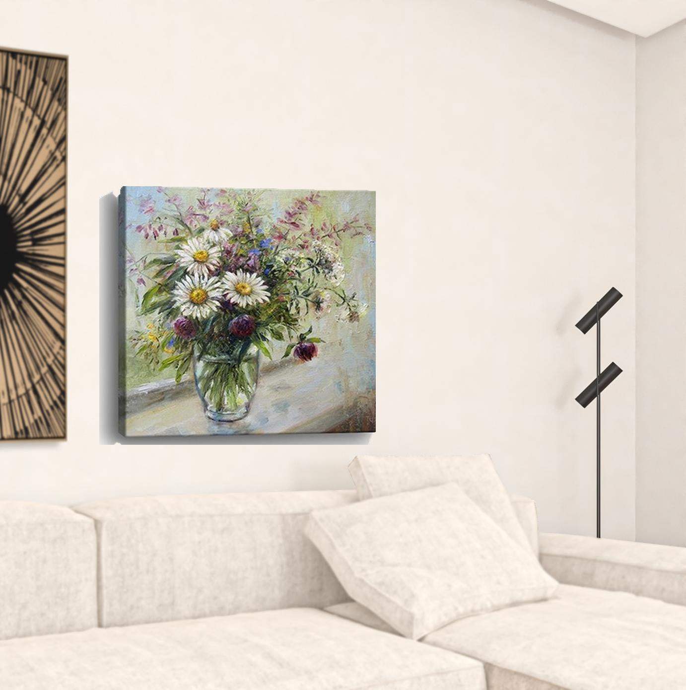 Pretty Vase Of Flowers Unframed Print Wall Art - Homeroots - Flyclothing LLC