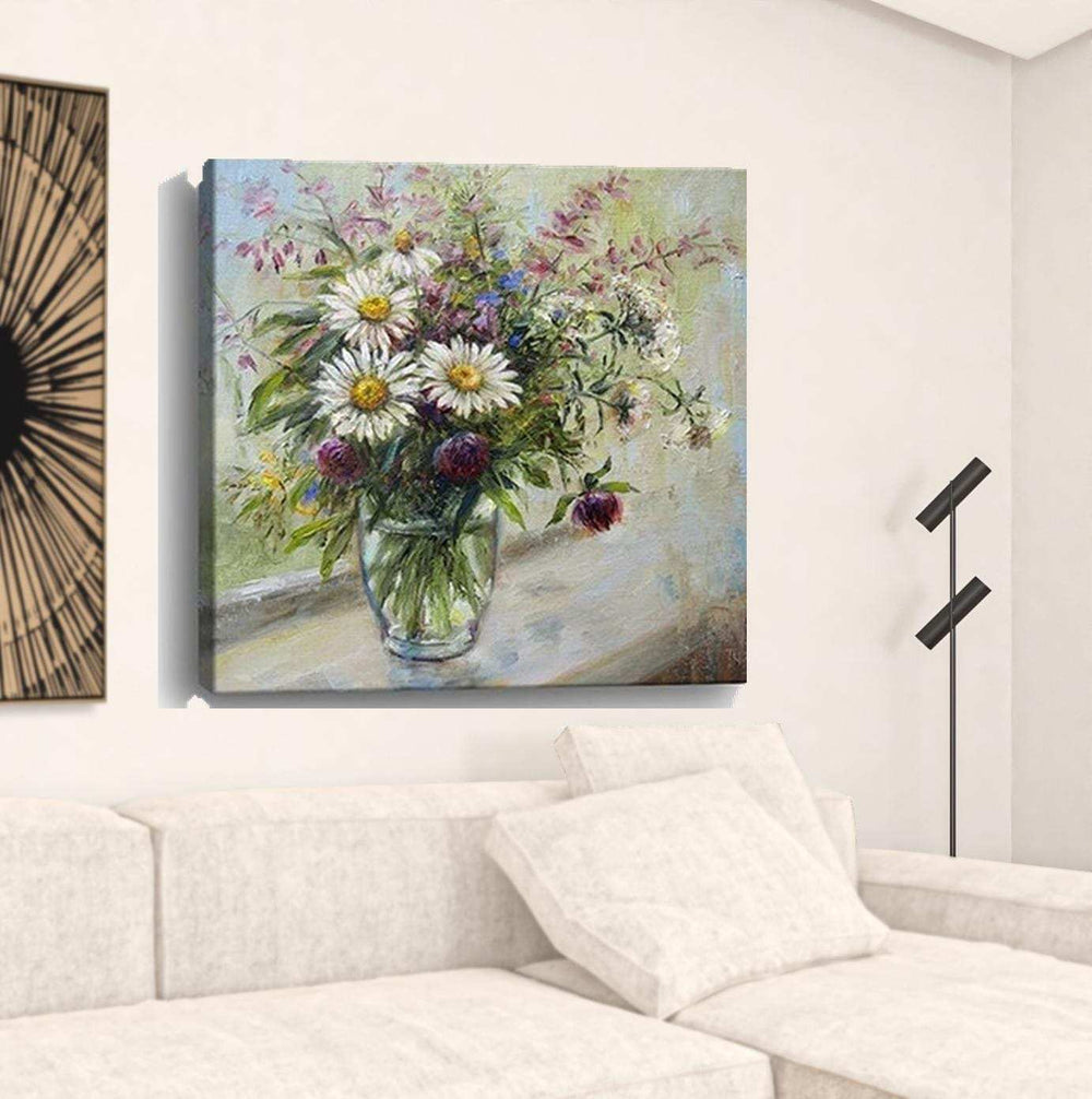 Pretty Vase Of Flowers Unframed Print Wall Art - Homeroots - Flyclothing LLC