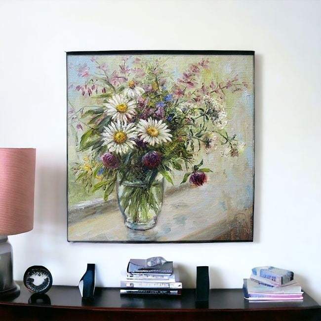 Pretty Vase Of Flowers Unframed Print Wall Art - Homeroots - Flyclothing LLC