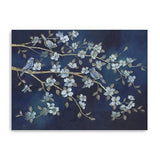 24" x 32" Navy Blue Watercolor Midnight Bird Rendezvous Canvas Wall Art - Homeroots - Flyclothing LLC