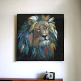 Painted Lion Portrait Unframed Print Wall Art - Homeroots - Flyclothing LLC