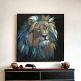 Painted Lion Portrait Unframed Print Wall Art - Homeroots - Flyclothing LLC