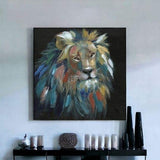 Painted Lion Portrait Unframed Print Wall Art - Homeroots - Flyclothing LLC