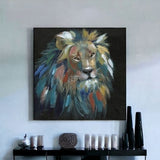 Painted Lion Portrait Unframed Print Wall Art - Homeroots