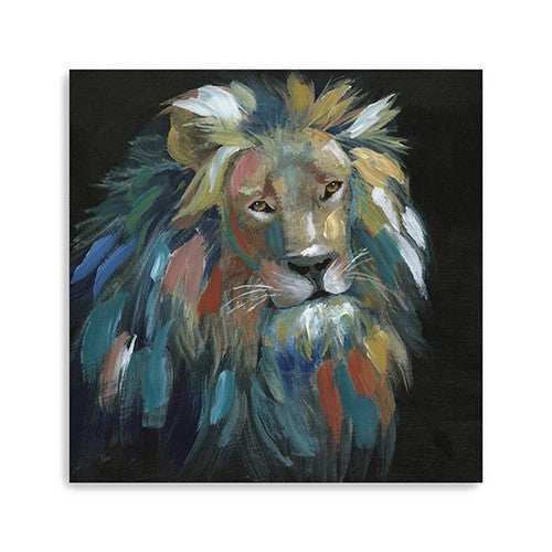 Painted Lion Portrait Unframed Print Wall Art - Homeroots - Flyclothing LLC