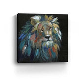 Painted Lion Portrait Unframed Print Wall Art - Homeroots - Flyclothing LLC