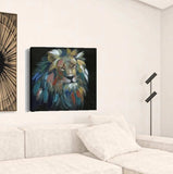 Painted Lion Portrait Unframed Print Wall Art - Homeroots - Flyclothing LLC