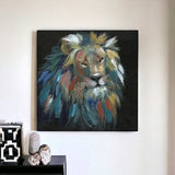 Painted Lion Portrait Unframed Print Wall Art - Homeroots
