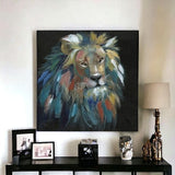 Painted Lion Portrait Unframed Print Wall Art - Homeroots