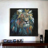 Painted Lion Portrait Unframed Print Wall Art - Homeroots - Flyclothing LLC